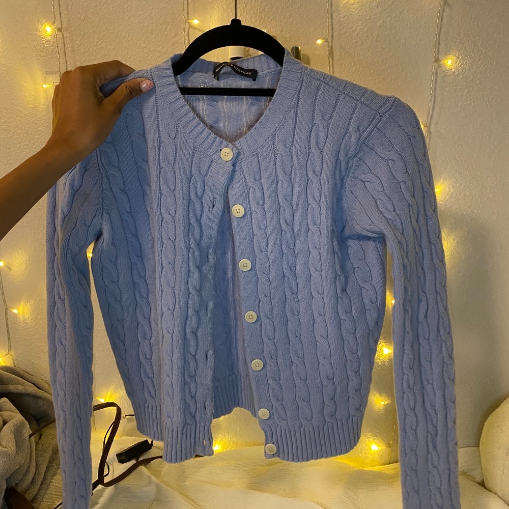 Button Up Blue Sweater